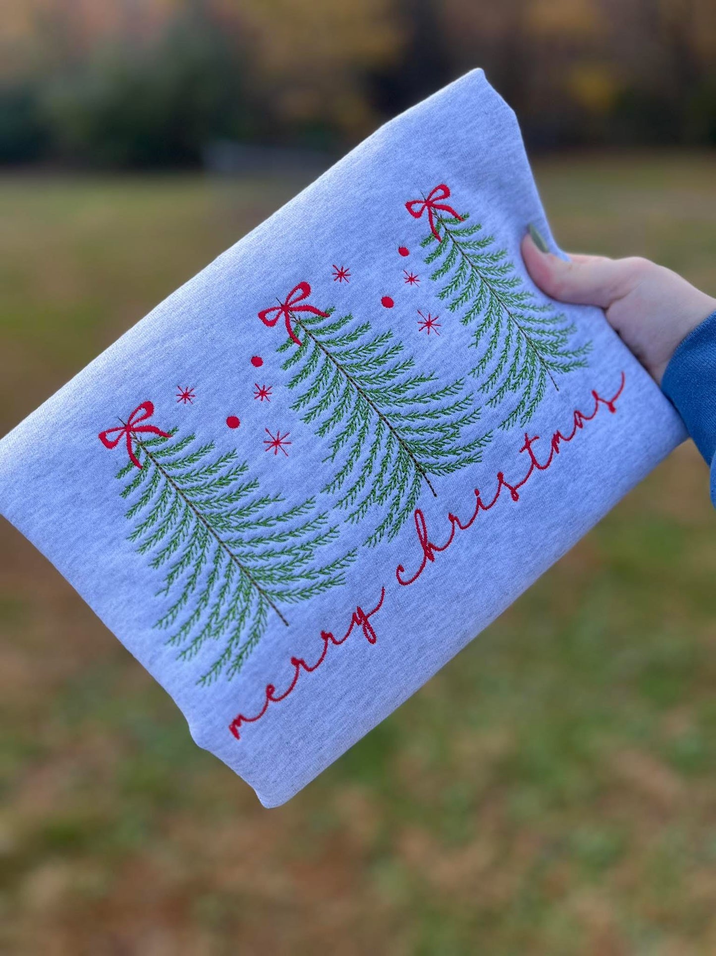Merry Christmas Embroidered Crewneck