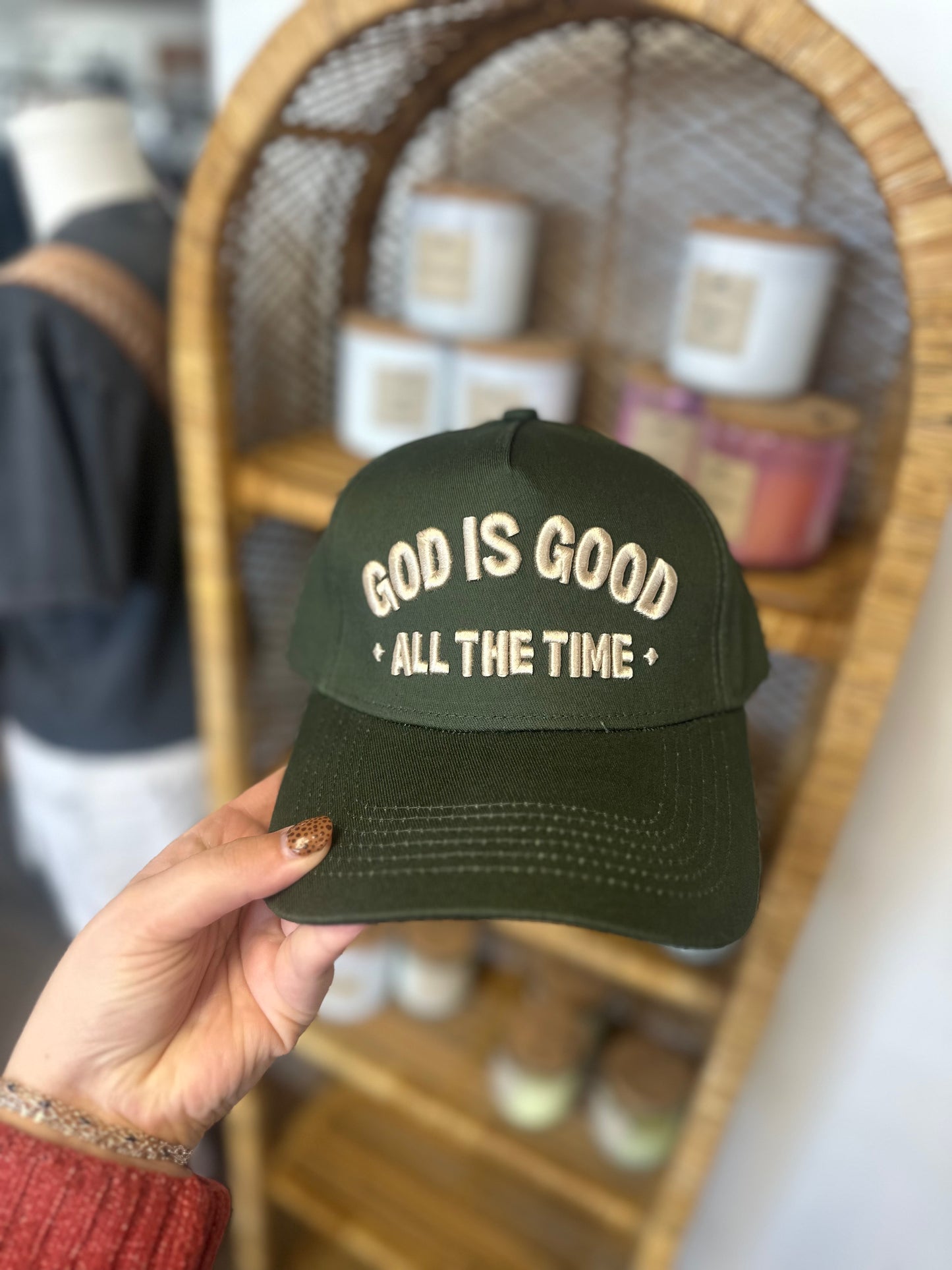 Embroidered God is Good Hat