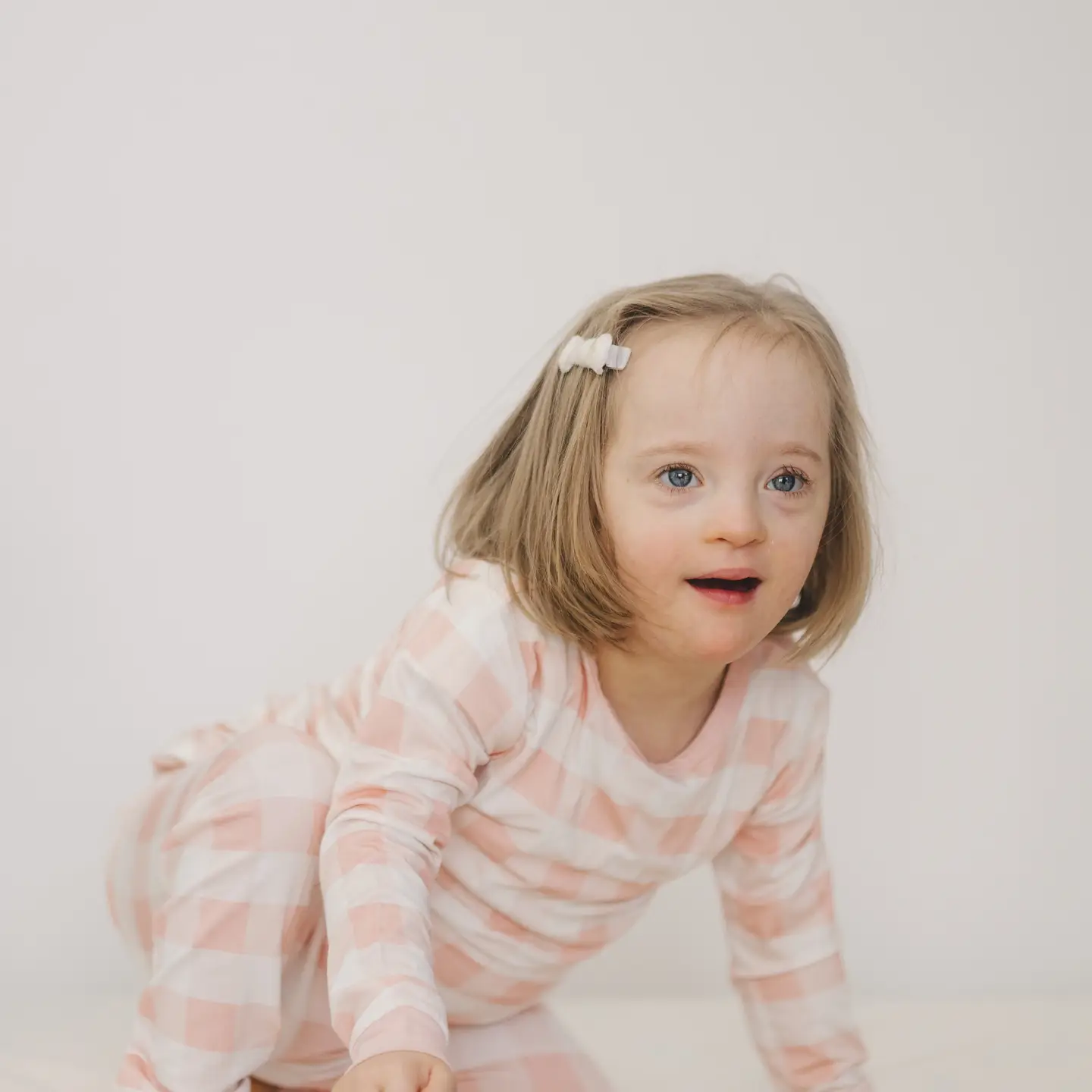 Kids 2 Piece Pink Gingham Bamboo Pajamas
