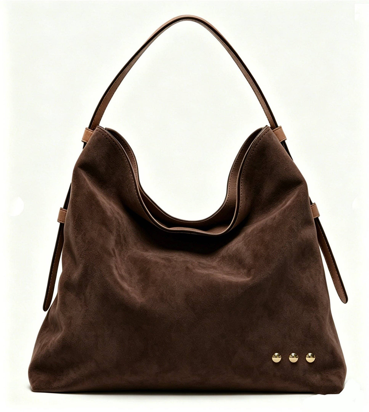 Evie Suede Hobo Shoulder Bag: Chocolate