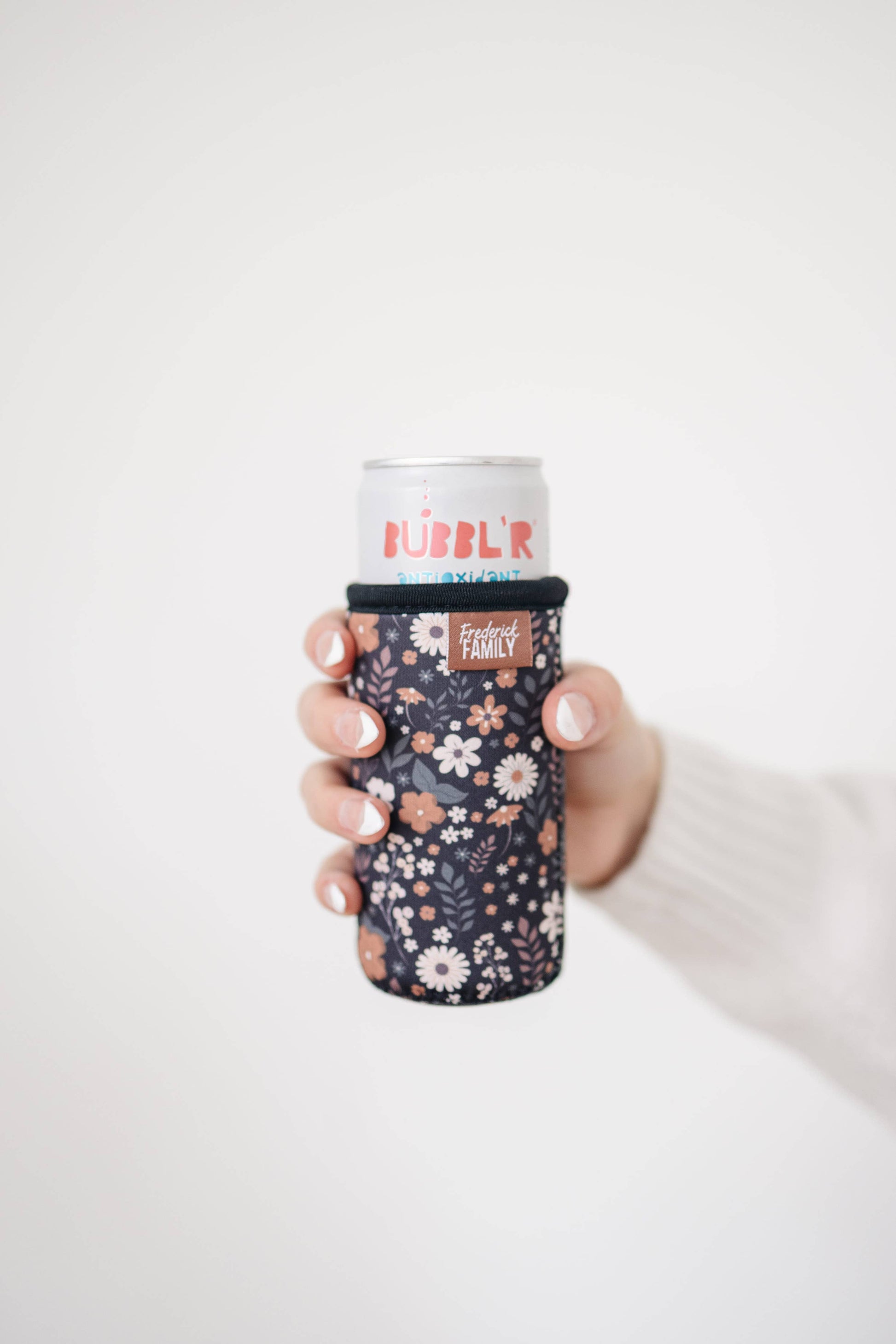 12oz Slim Can Sleeve Brown Bow