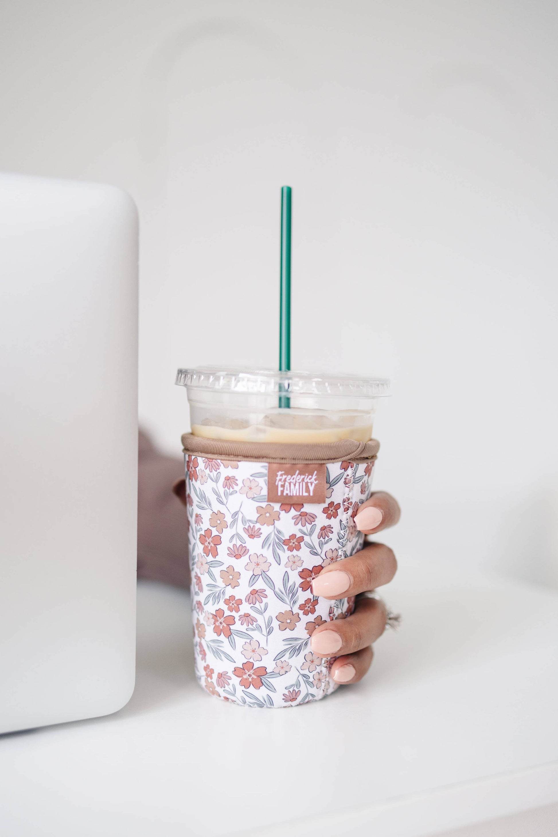 Green Striped Iced Coffee Sleeve