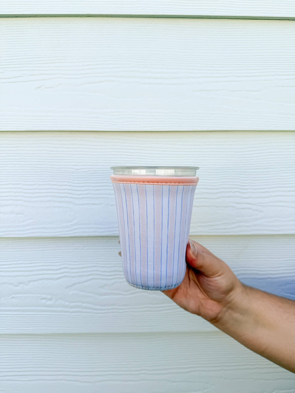 Blush & Blue Stripe Coffee Sleeve