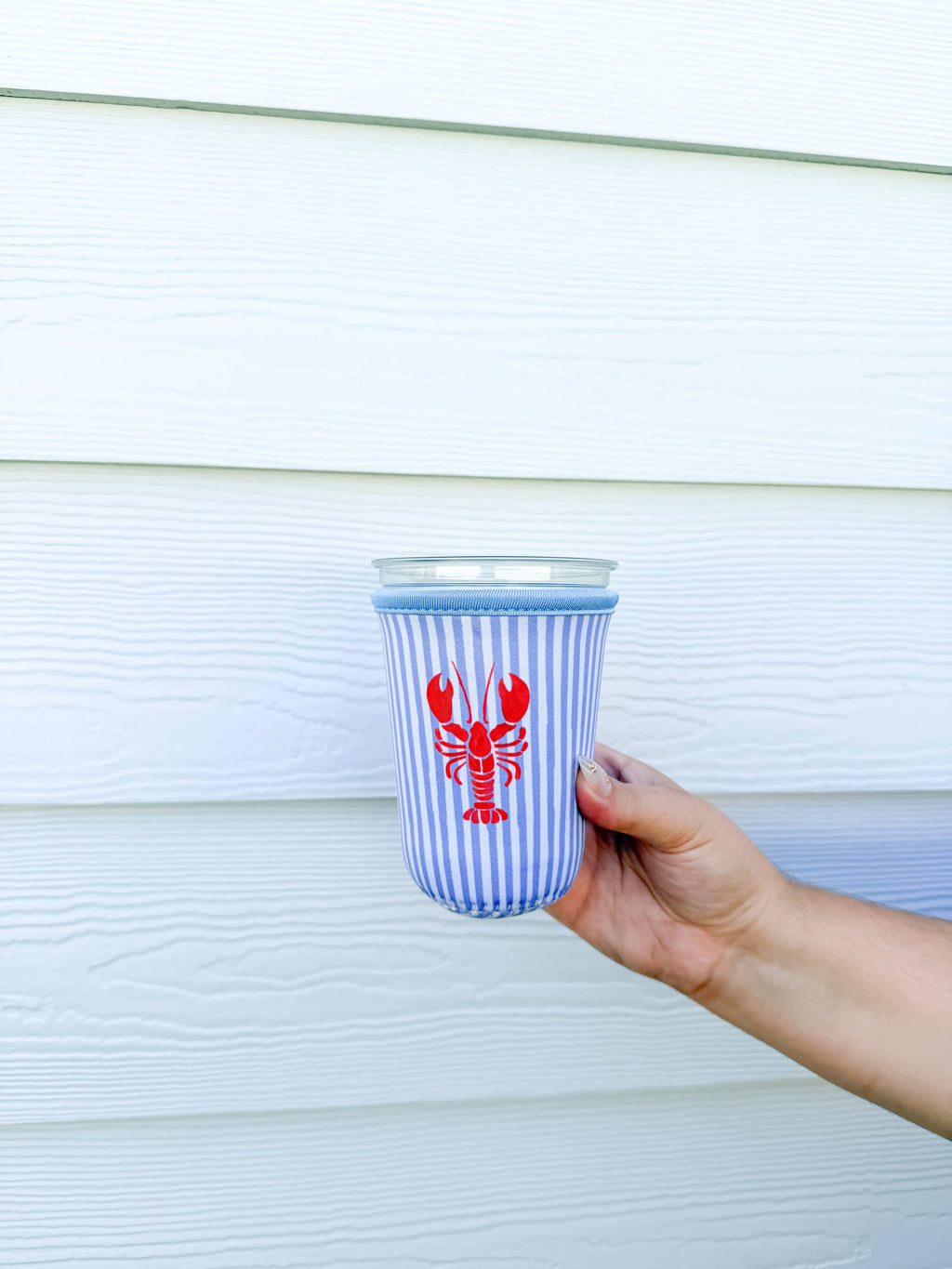 Blush & Blue Stripe Coffee Sleeve