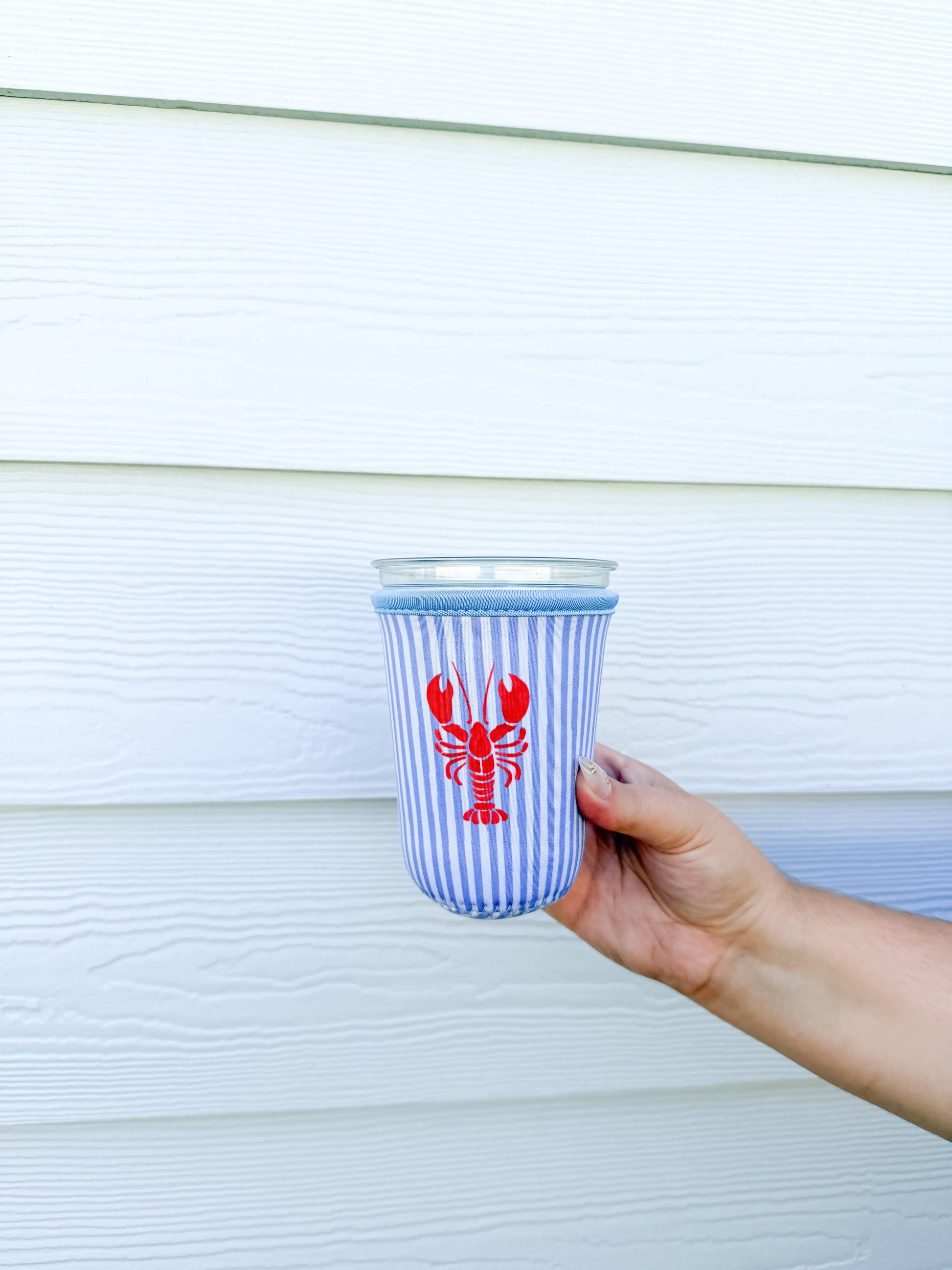 Blush & Blue Stripe Coffee Sleeve