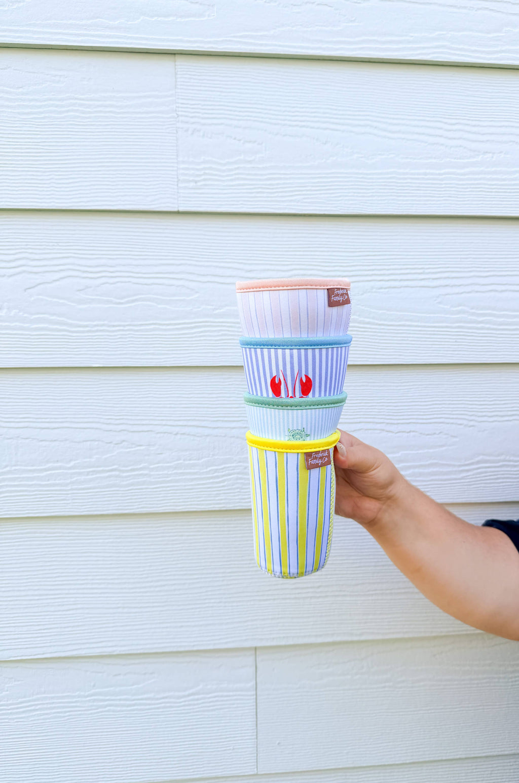 Blush & Blue Stripe Coffee Sleeve