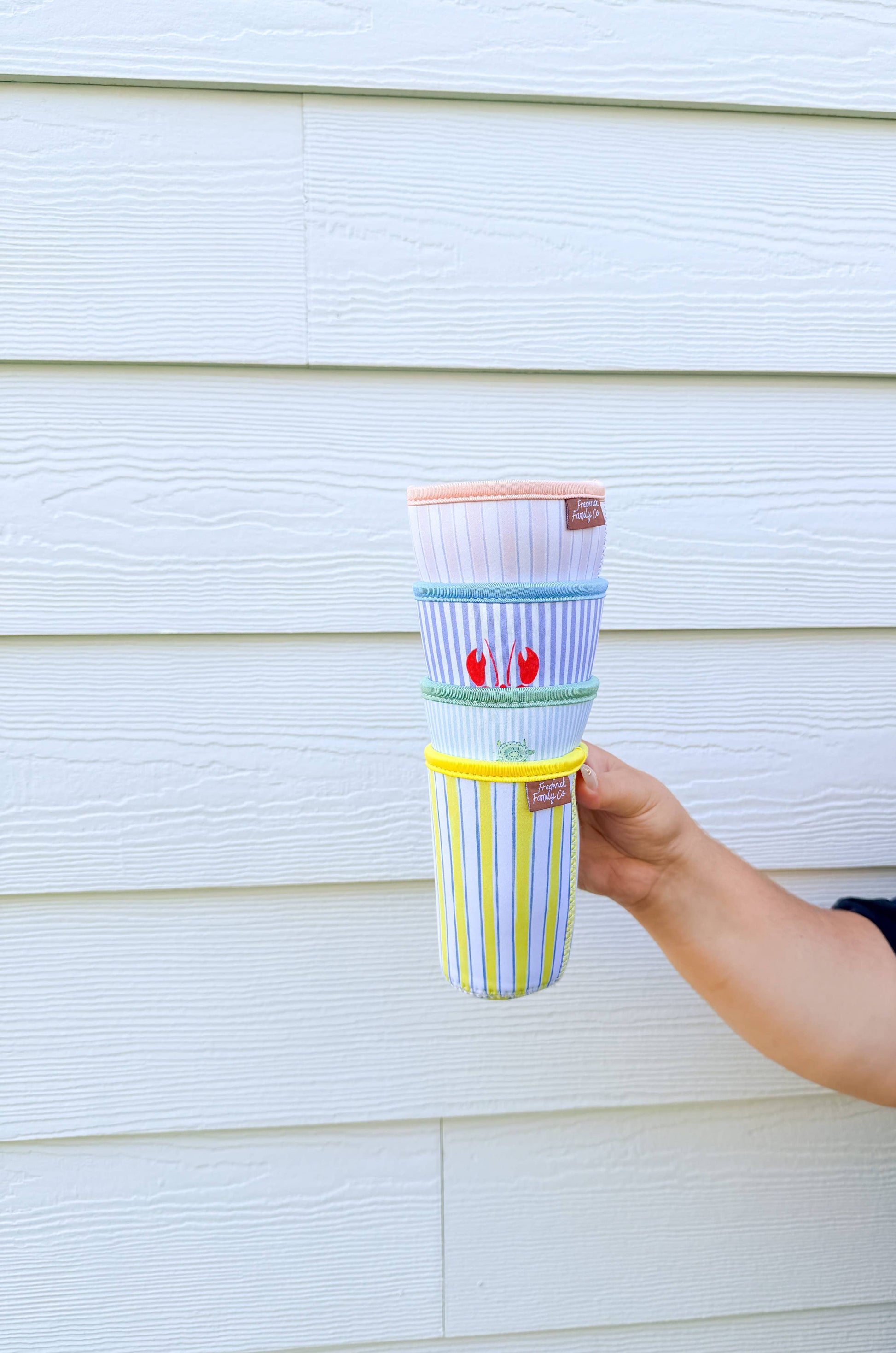 Blush & Blue Stripe Coffee Sleeve