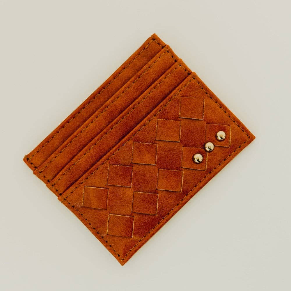 Mariah Woven Card Holder Wallet: Black