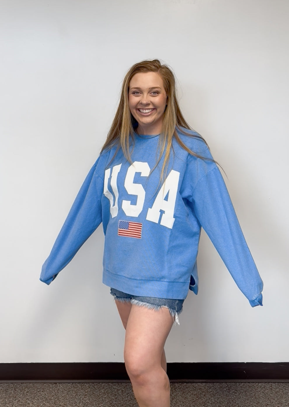 USA Corded Washed Crew