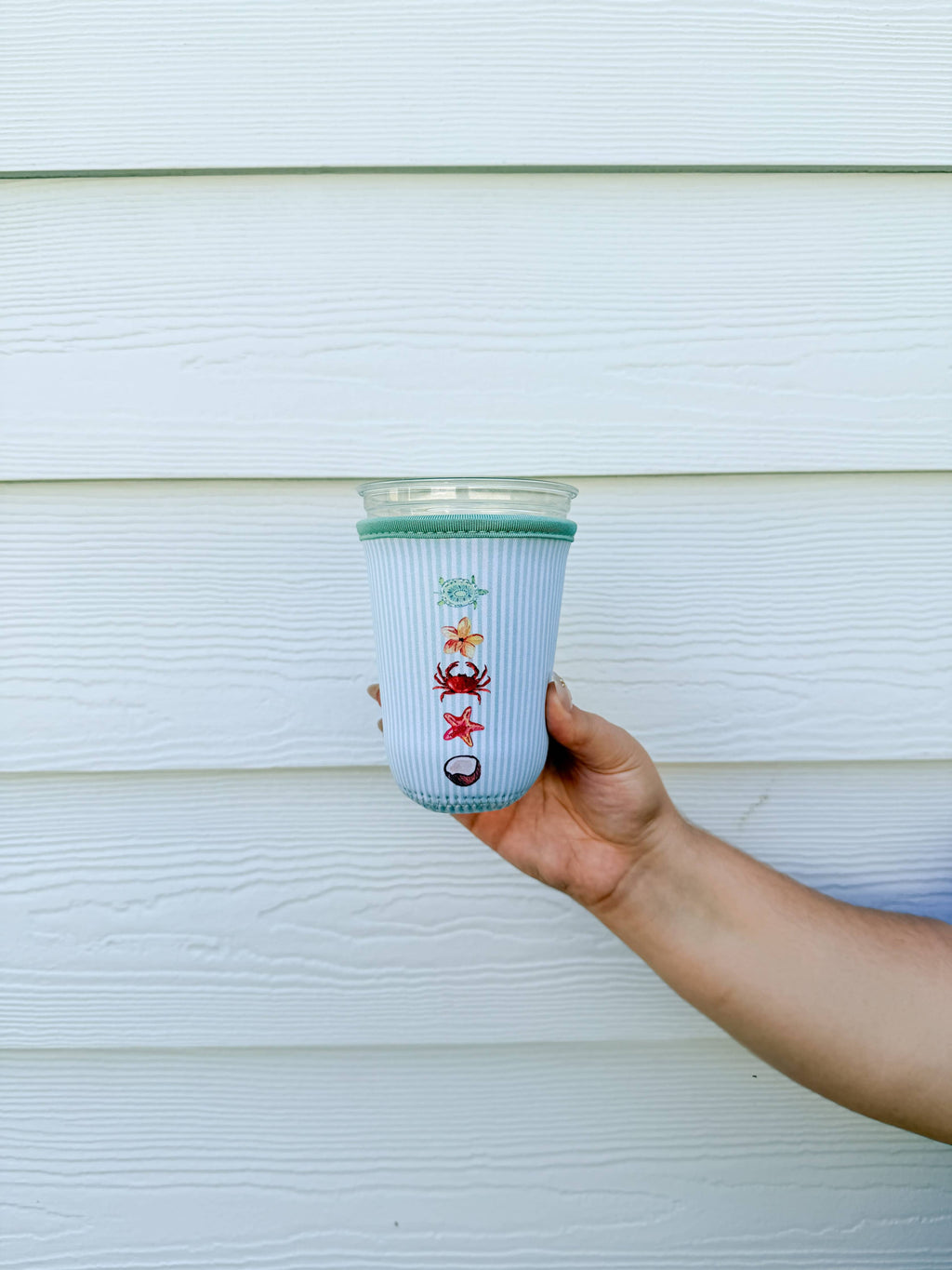 Blush & Blue Stripe Coffee Sleeve