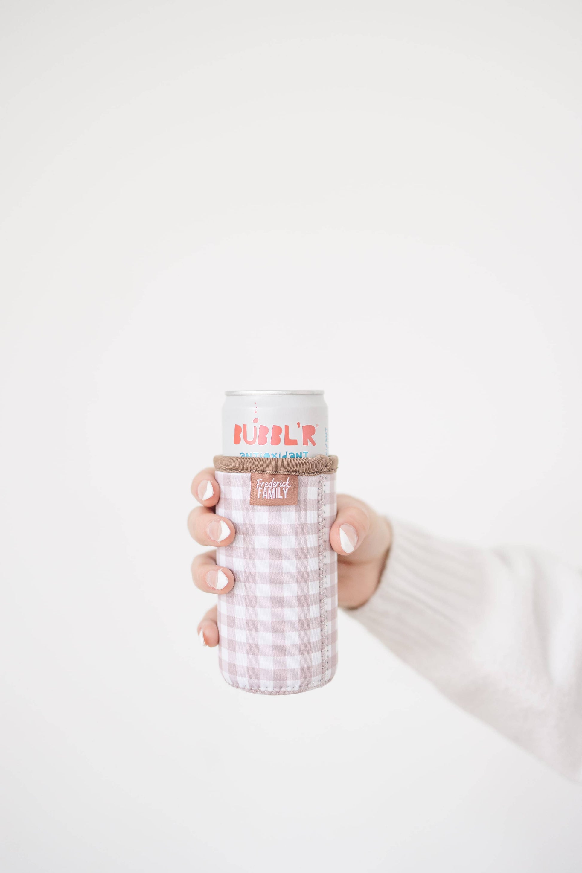 12oz Slim Can Sleeve Brown Bow