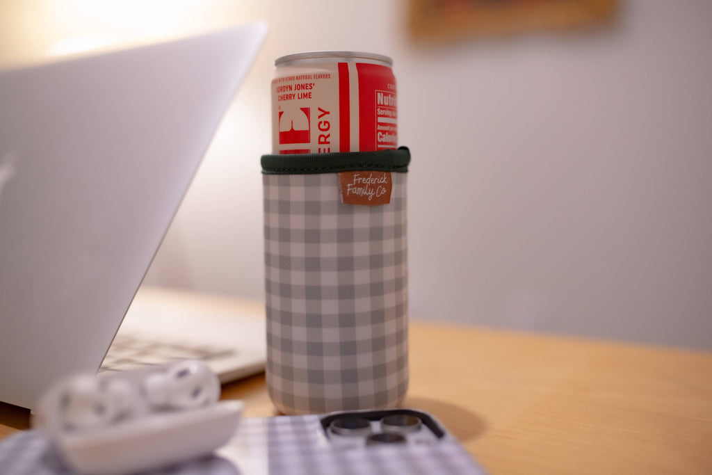 12oz Slim Can Sleeve Brown Bow