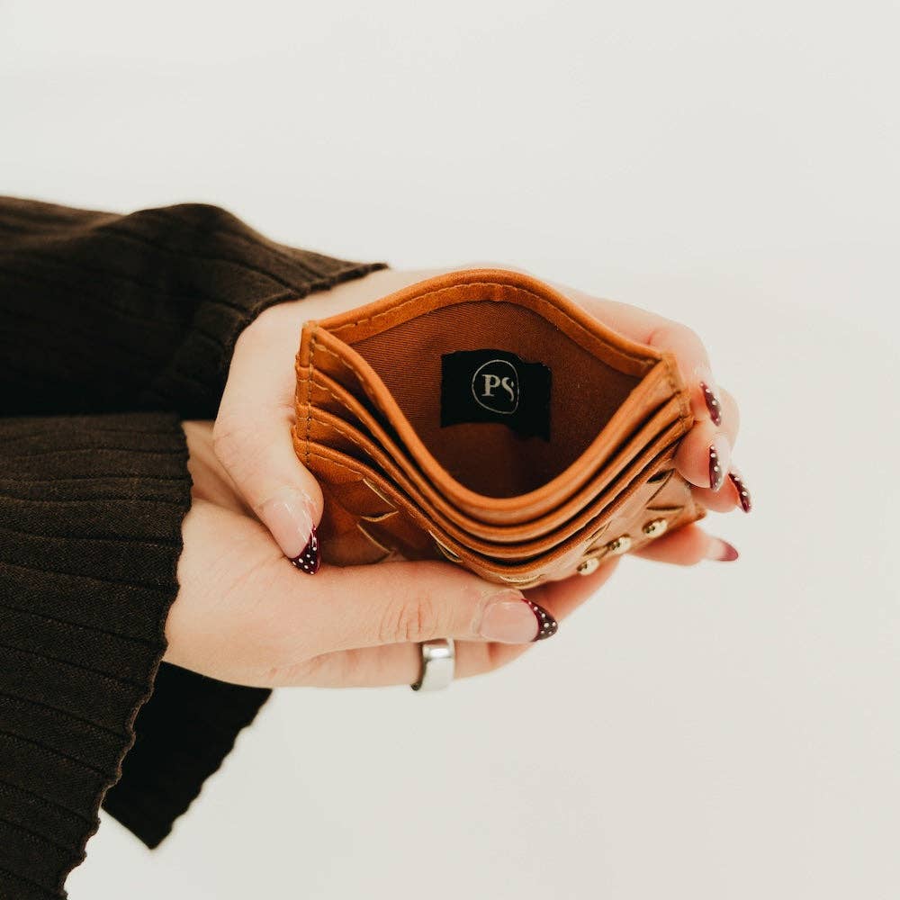 Mariah Woven Card Holder Wallet: Black