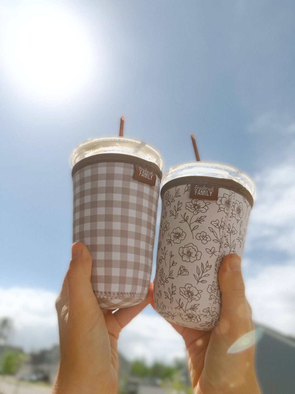 Green Striped Iced Coffee Sleeve